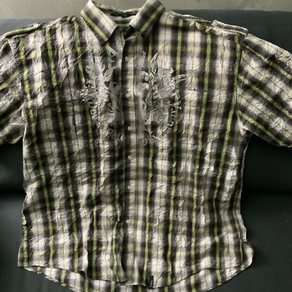 Straight Faded Men’s short Sleeve Button Down